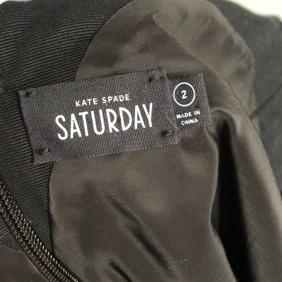 Kate Spade Saturday Black Mini Dress w Gold Sequin - Picture 5 of 5